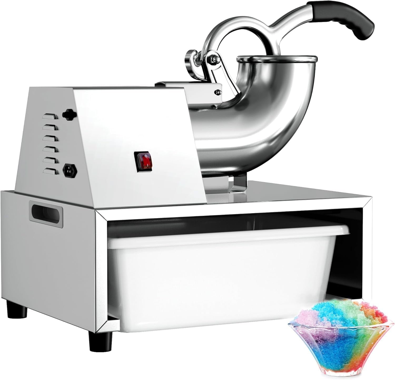 500LBS/H 300W Commercial Snow Cone Machine Ice Shaver Ice Crusher for Snow Cones