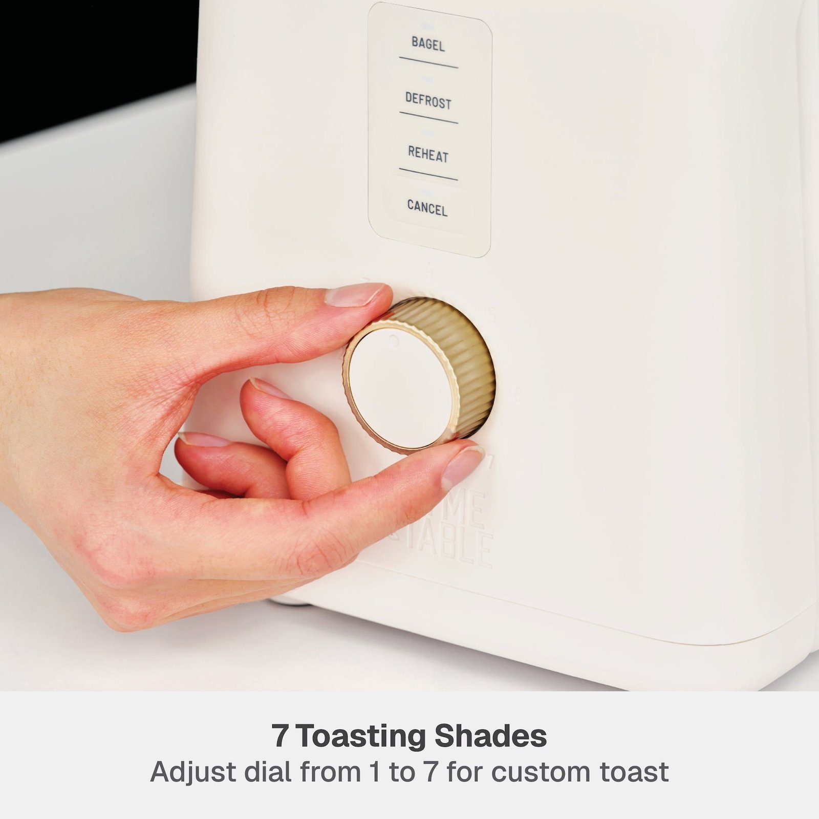 Thyme & Table 2-Slice Toaster, Extra-Wide Slots with Slide-Out Removable Crumb Tray, Sand White