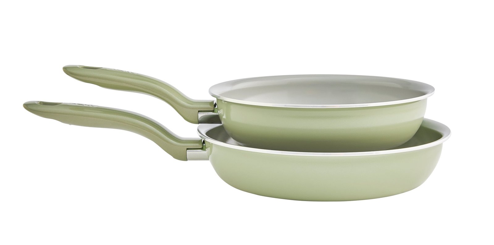 T-fal Fresh Recycled Aluminum Ceramic Fry Pan Set, 2 Piece, 8.5 and 10.25 Inch, Cookware, Green