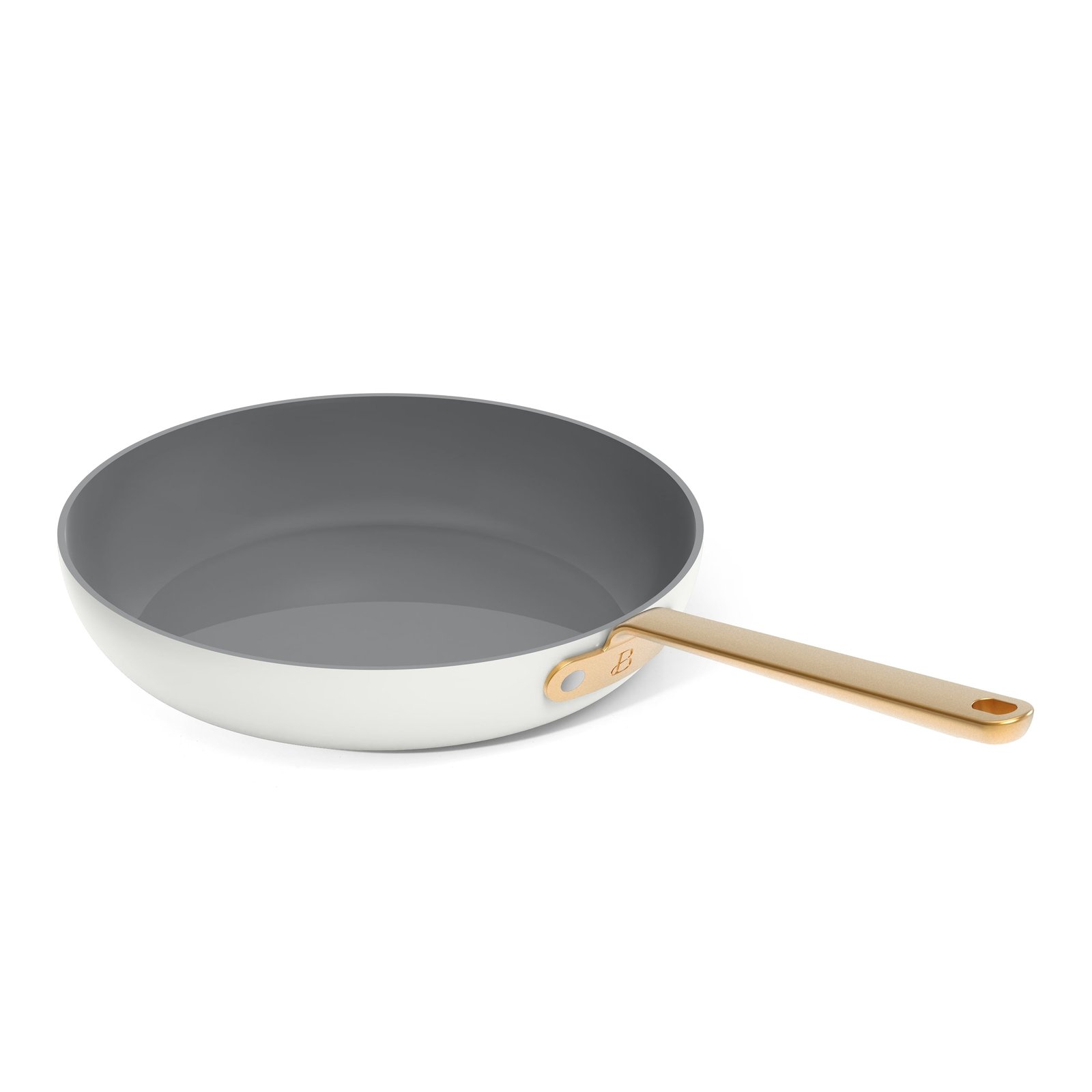 Beautiful 12-Piece Ceramic Nonstick Cookware Set, Pots and Pans with Strainer Lids, White Icing by Drew Barrymore