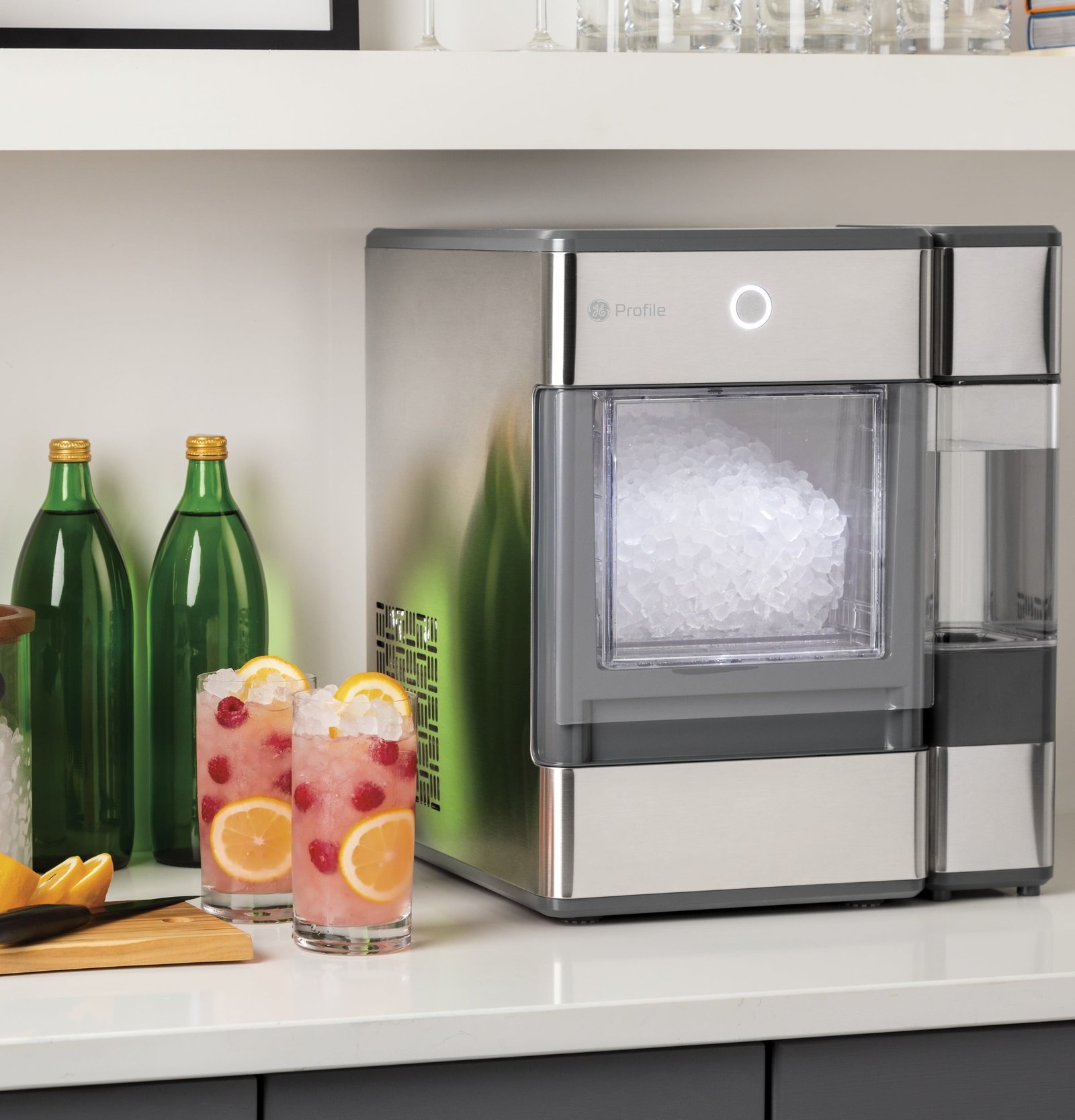 GE Profile™ Opal™ Nugget Ice Maker + Side Tank, Countertop Icemaker, Stainless Steel, 33lbs Daily Ice Production