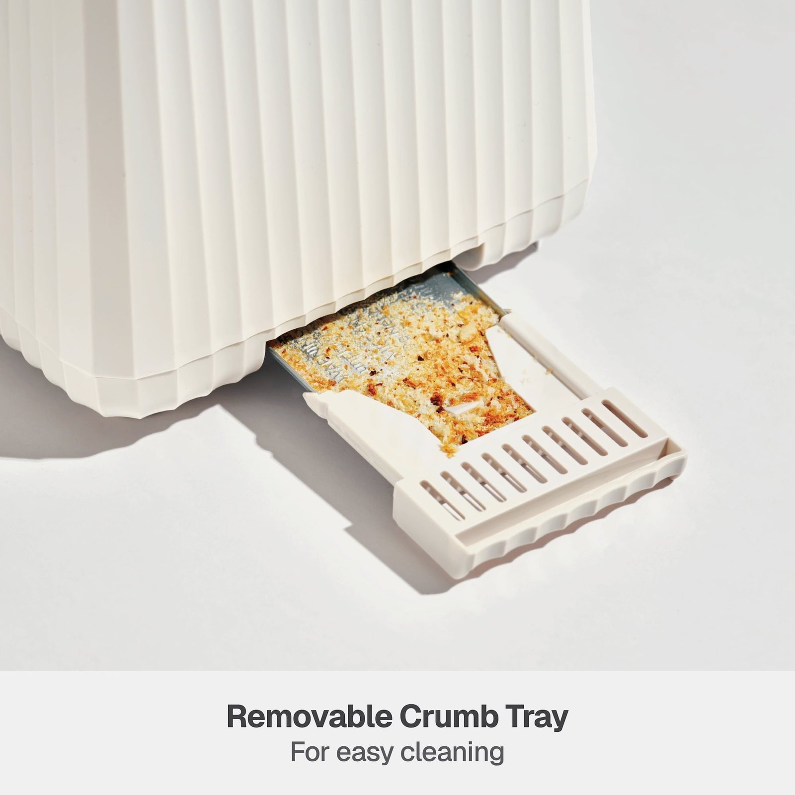 Thyme & Table 2-Slice Toaster, Extra-Wide Slots with Slide-Out Removable Crumb Tray, Sand White