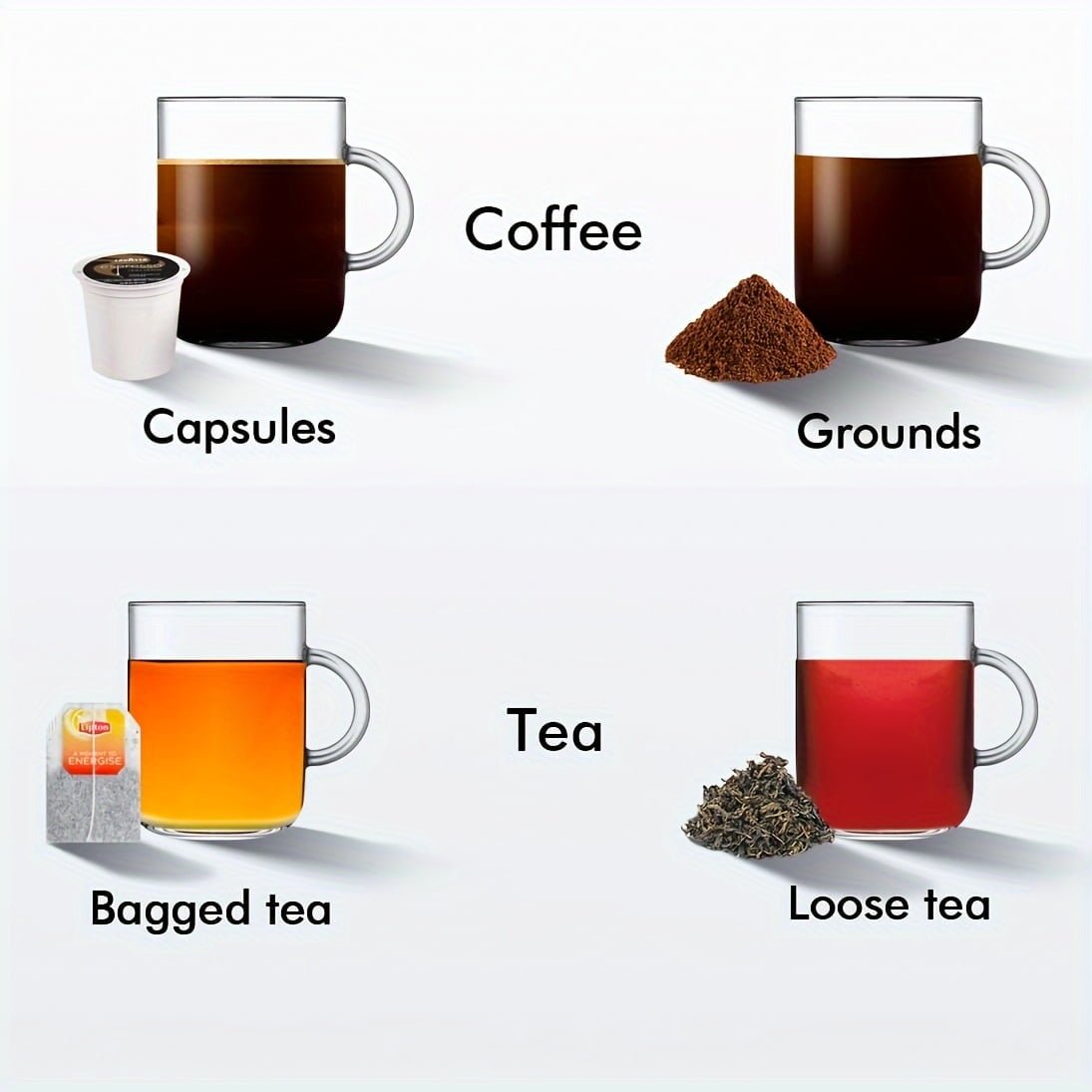 SIFENE 3 in 1 Single Serve Coffee Maker: Coffee Machine Compatible with K Cup Capsules & Grounds, Instant Coffee Pot, Tea Maker Brewer - Removable 50 Oz Water Reservoir, 120V 1150W, Black