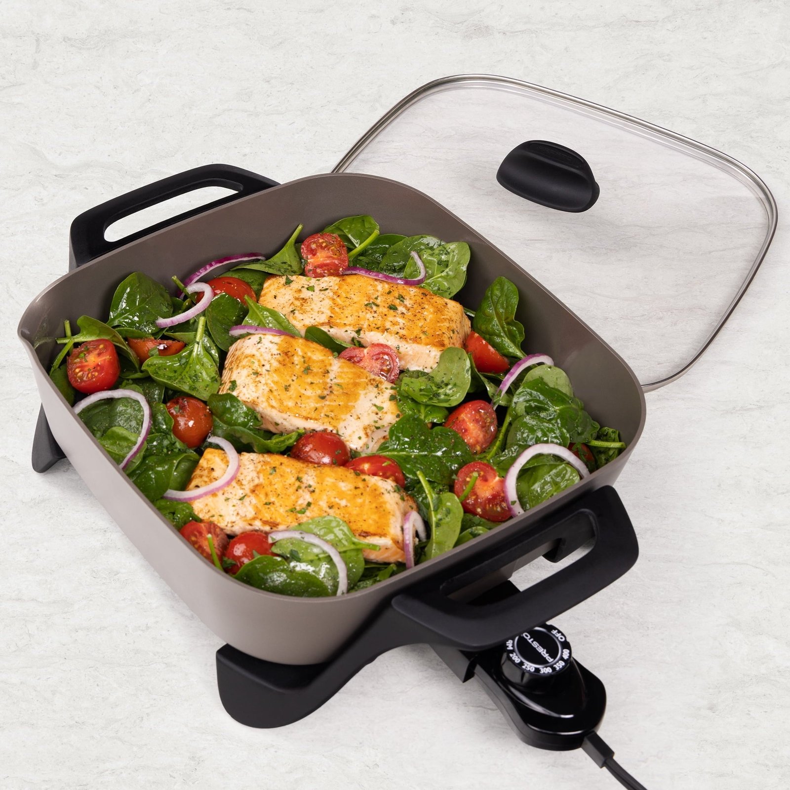 Presto 12-inch Ceramic Electric Skillet with Glass Cover, 07120