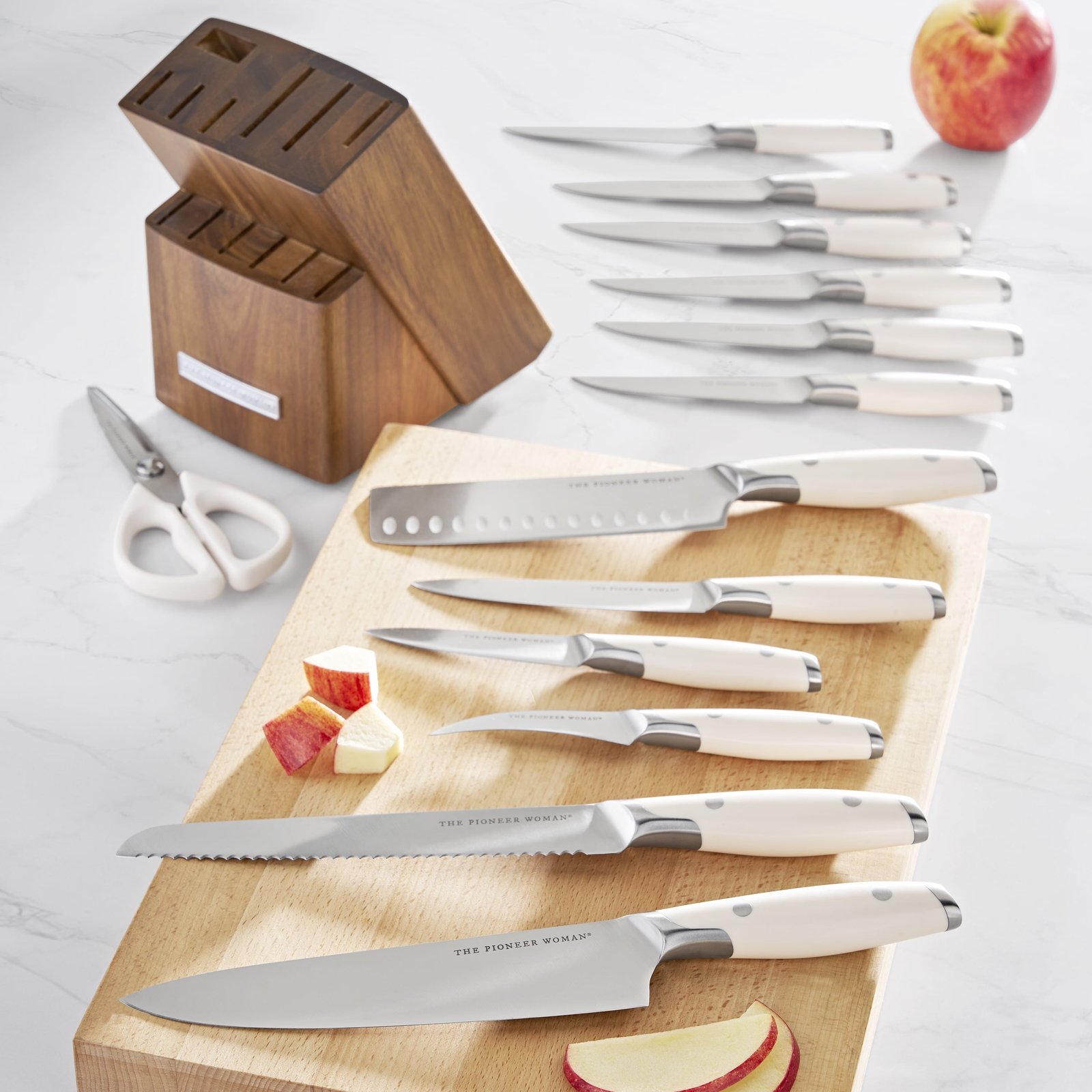The Pioneer Woman 14-Piece Knife Block Set, Linen