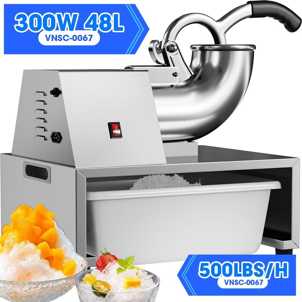 500LBS/H 300W Commercial Snow Cone Machine Ice Shaver Ice Crusher for Snow Cones