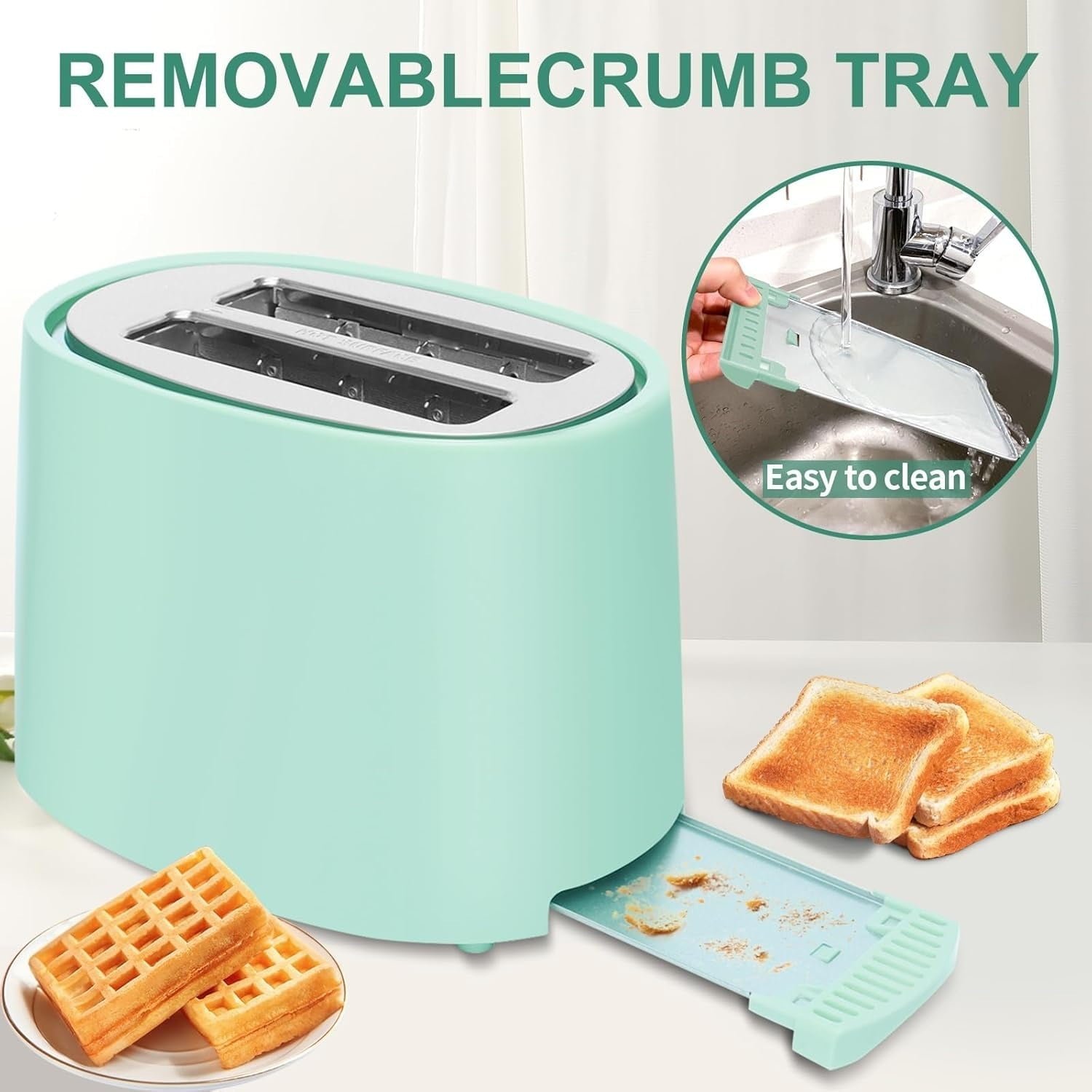 SEEDEEM Toaster 2 Slice, Extra Wide Slot Toaster, 7 Shade Settings, Bread Toaster with Cancel, Defrost, Reheat Function, Extra Wide Slots for Waffle or Bagel, Removable Crumb Tray, 750W, Retro Red