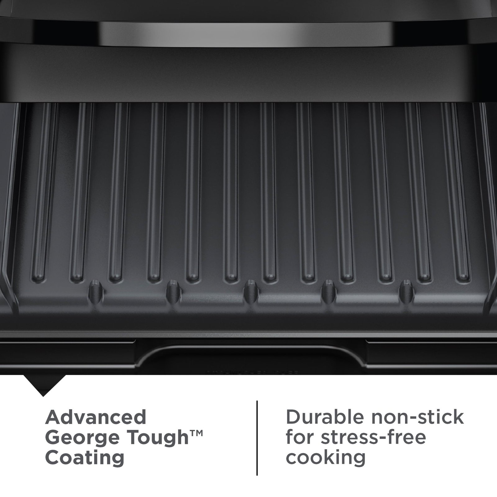 George Foreman 4-Serving Non-Stick Removable Dishwasher Safe Plates, Grill and Panini Maker, Durable Easy-to-Clean Plastic Housing