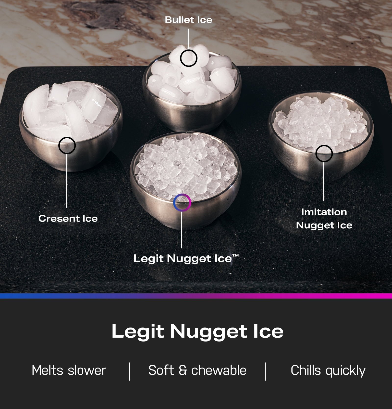 GE Profile™ Opal™ Nugget Ice Maker + Side Tank, Countertop Icemaker, Stainless Steel, 33lbs Daily Ice Production