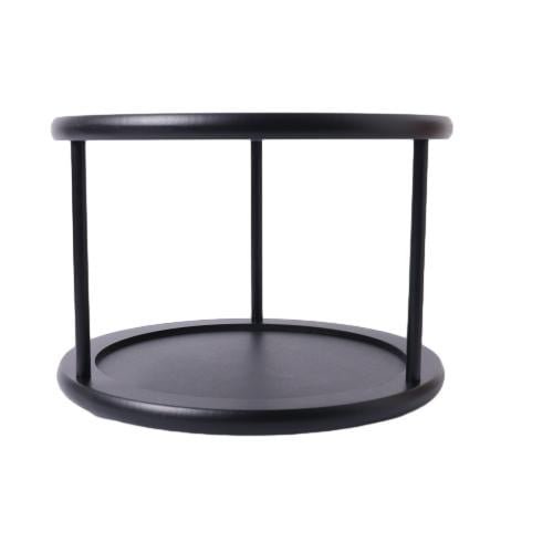 Better Homes & Gardens 2-Tier Black Bamboo Turntable Kitchen Table Organizer, 10.04" Dia x 7.09" H