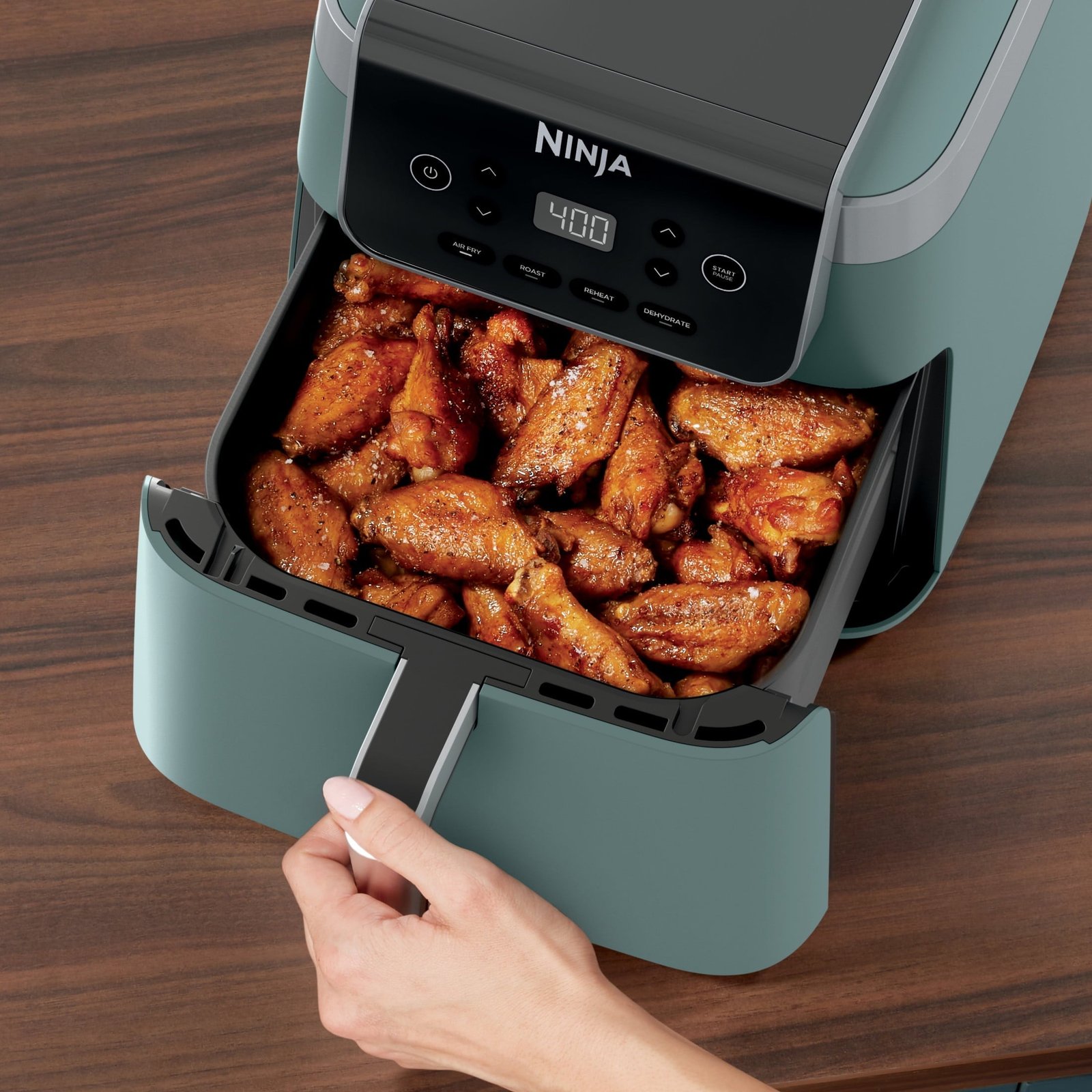 Ninja 4-in-1 Pro XL 6.5 Qt Air Fryer w/ Air Crisp Technology, Nonstick Basket & Crisper Plate, AF180 Sage