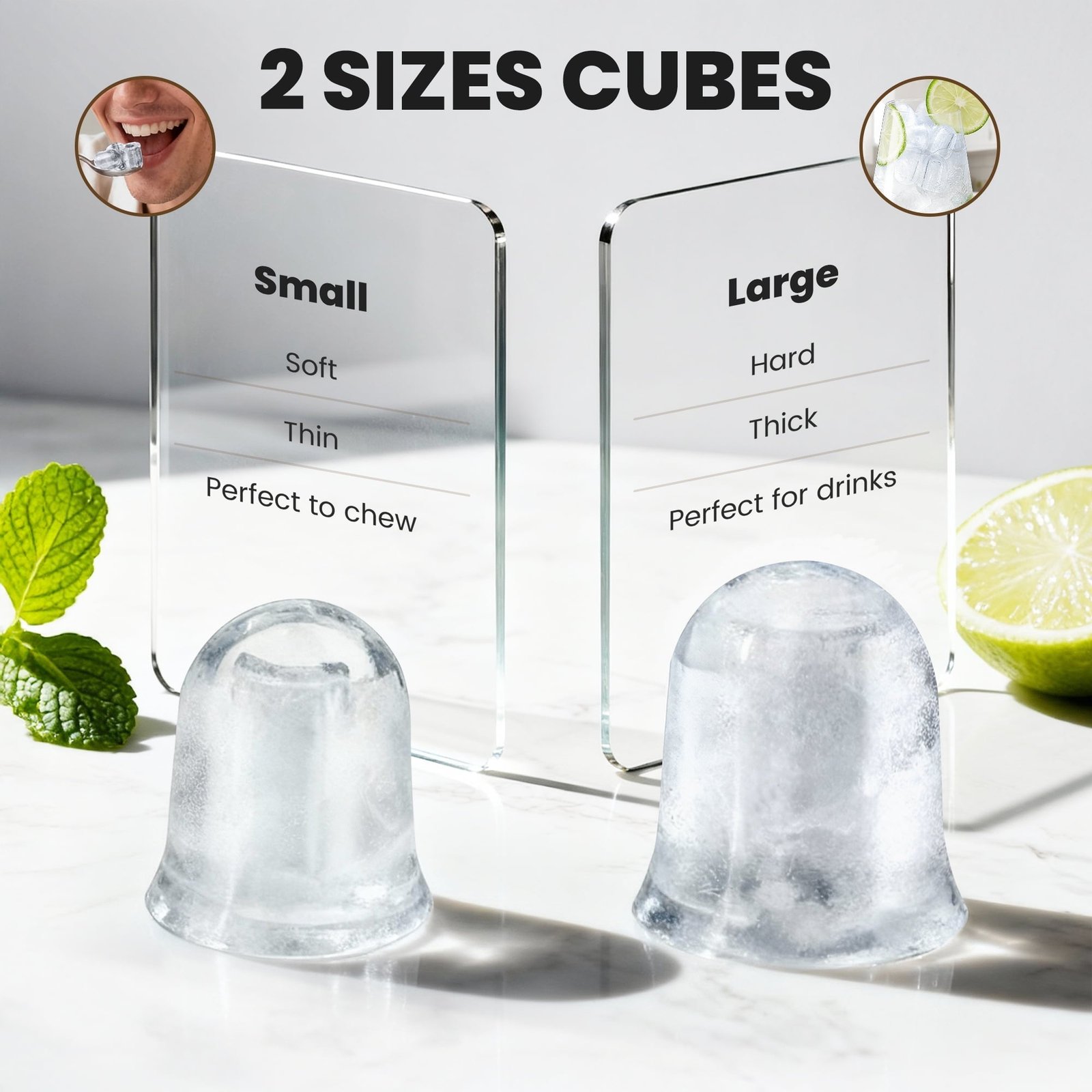 Goosiay Countertop Ice Maker, 26lbs Portable Small Ice Makers with Handle, 8 Cubes in 6 Mins, 2 Size of Bullet Ice, Self-Cleaning Mini Ice Machine for Home, Kitchen, RV, Camping, Black