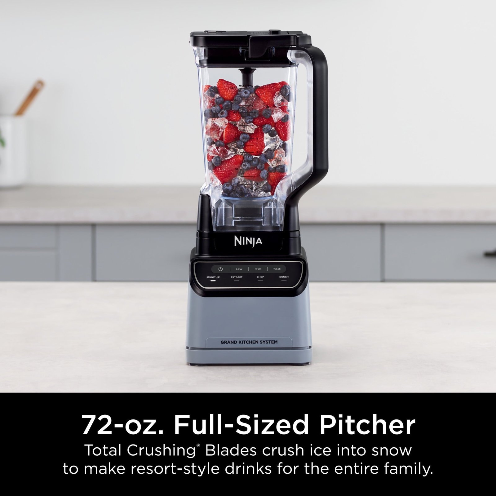 Ninja Grand Kitchen System 1200, Blender & Food Processor Combo, 4 Presets, Auto-iQ® Programs, 64 oz Processor Bowl, 72 oz Pitcher, 1200 W, Dishwasher Safe, KS500