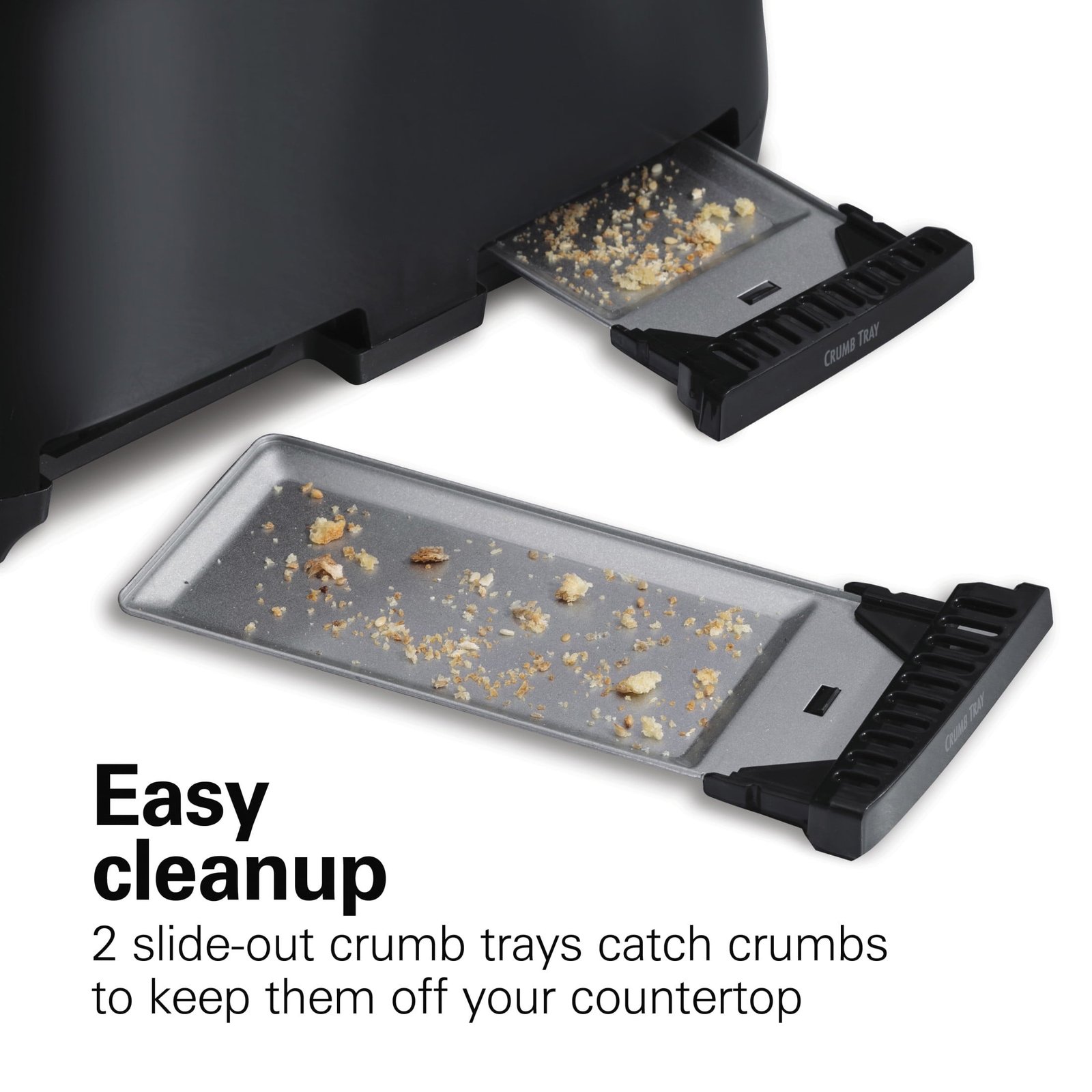 Hamilton Beach 4-Slice Toaster with Extra-Wide Slots, Toast Boost, and Removable Crumb Tray, Black