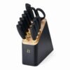 Beautiful 12 Piece Stainless Steel Knife Set Block Soft Grip Handles Black Sesame by Drew Barrymore