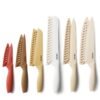 Carote 12 Pcs Kitchen Knife Set, Stainless Steel Knife Set with Nonstick Creamic Coating, Taupe