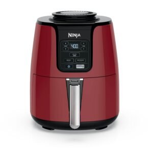 Ninja 4 Qt Air Fryer, 3 Functions, Air Fry, Reheat, and Dehydrate, Dishwasher Safe, Non-Stick, AF100, Red
