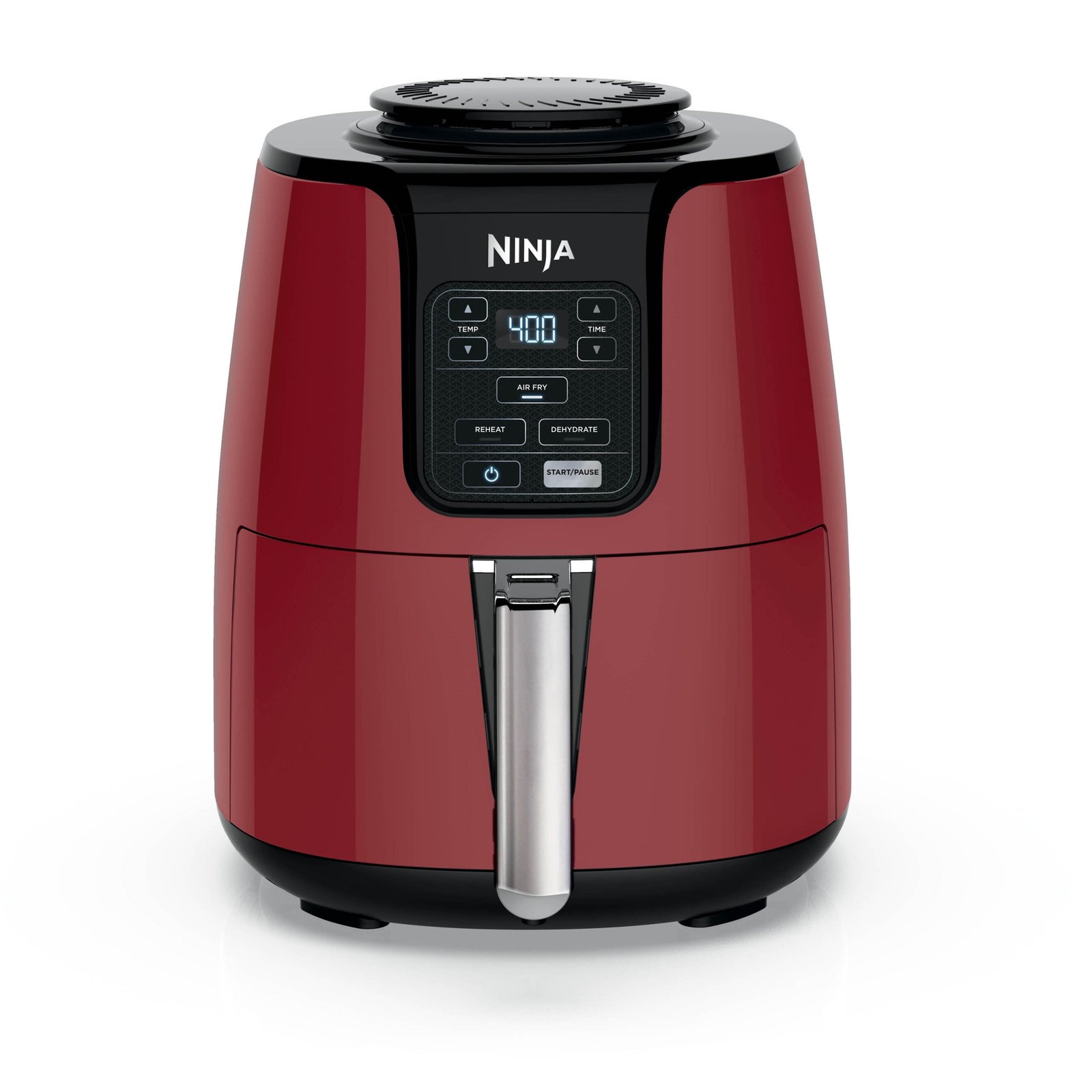 Ninja 4 Qt Air Fryer, 3 Functions, Air Fry, Reheat, and Dehydrate, Dishwasher Safe, Non-Stick, AF100, Red