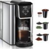 SIFENE 3 in 1 Single Serve Coffee Maker: Coffee Machine Compatible with K Cup Capsules & Grounds, Instant Coffee Pot, Tea Maker Brewer - Removable 50 Oz Water Reservoir, 120V 1150W, Black