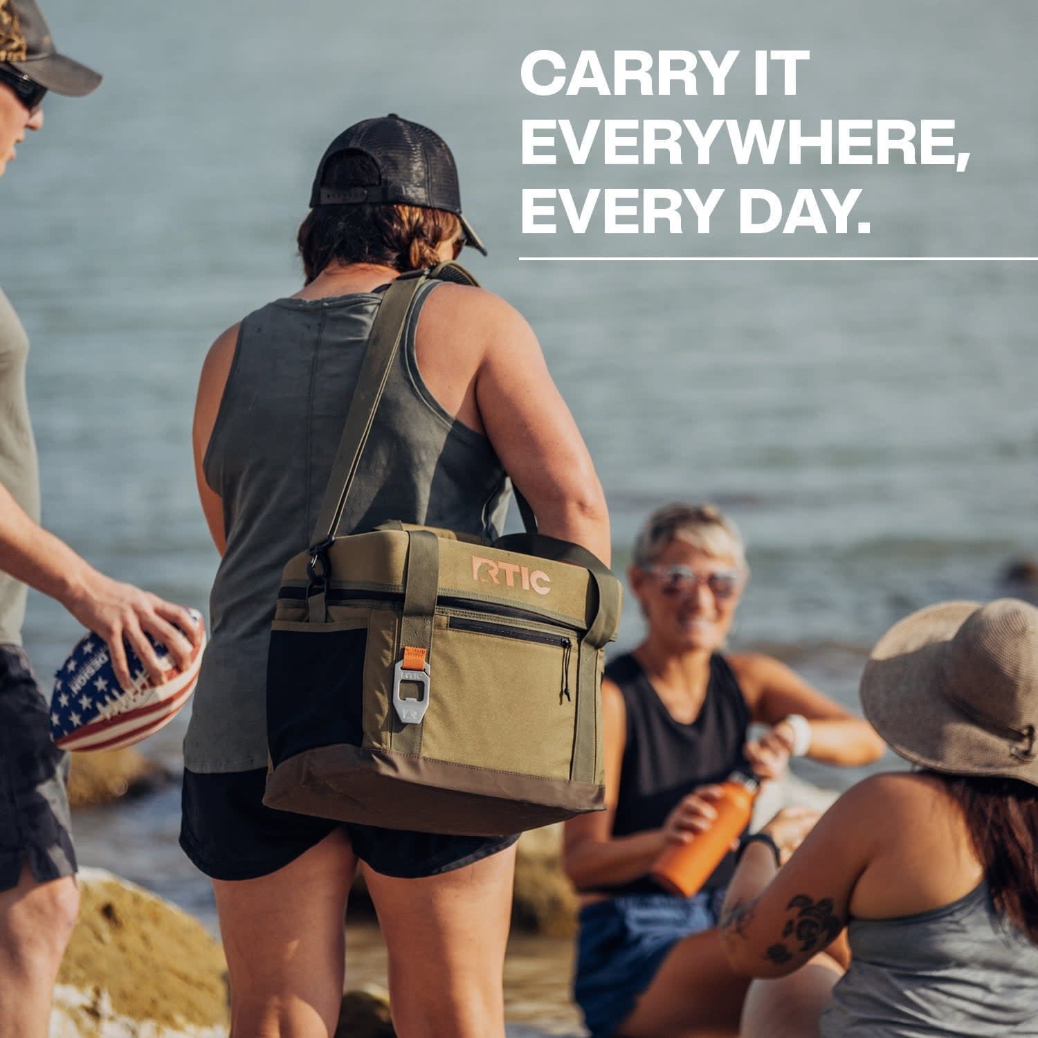 RTIC 28 Can Everyday Soft Cooler, 27 qt Collapsible with Bottle Opener, Black