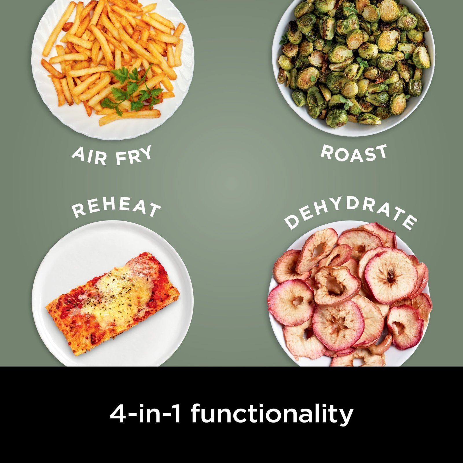 Ninja 4-in-1 Pro XL 6.5 Qt Air Fryer w/ Air Crisp Technology, Nonstick Basket & Crisper Plate, AF180 Sage