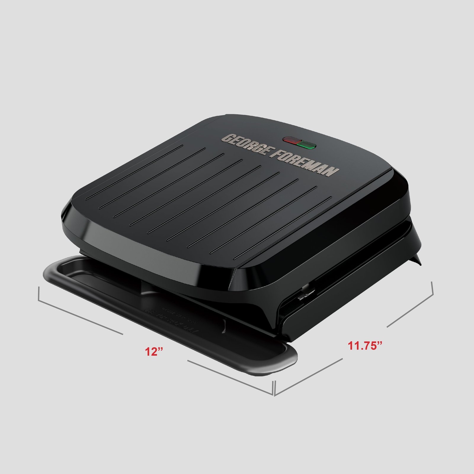 George Foreman 4-Serving Non-Stick Removable Dishwasher Safe Plates, Grill and Panini Maker, Durable Easy-to-Clean Plastic Housing