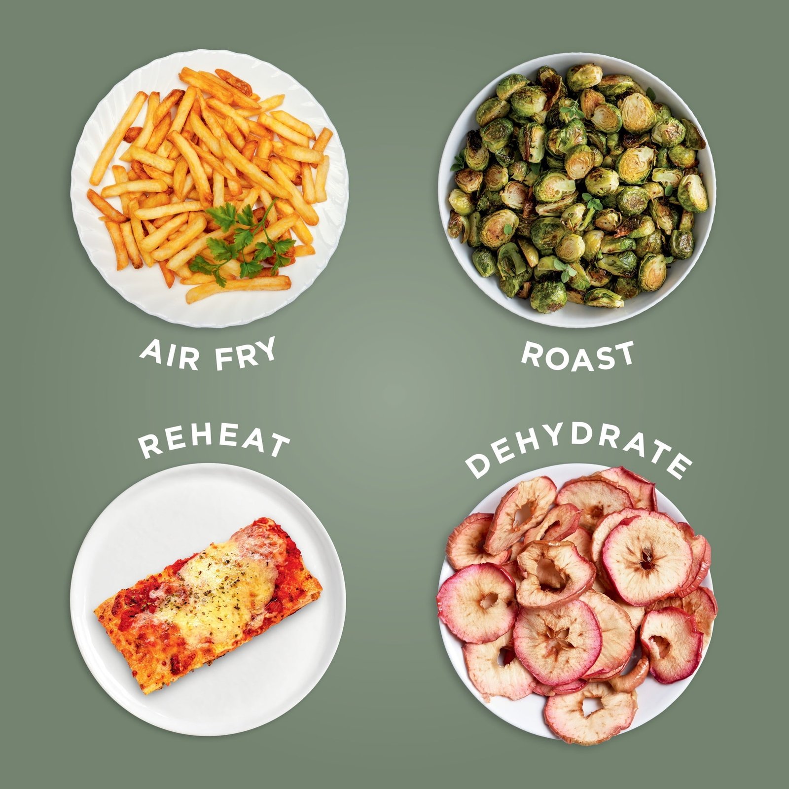 Ninja 4-in-1 Pro XL 6.5 Qt Air Fryer w/ Air Crisp Technology, Nonstick Basket & Crisper Plate, AF180 Sage