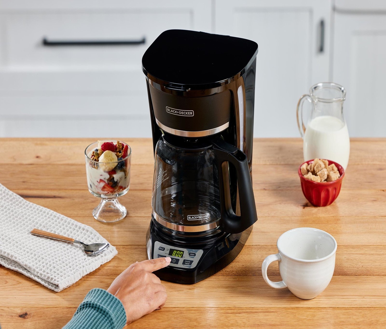 BLACK+DECKER 12-Cup Programmable Drip Coffee Maker with Custom Brew Strength, Black