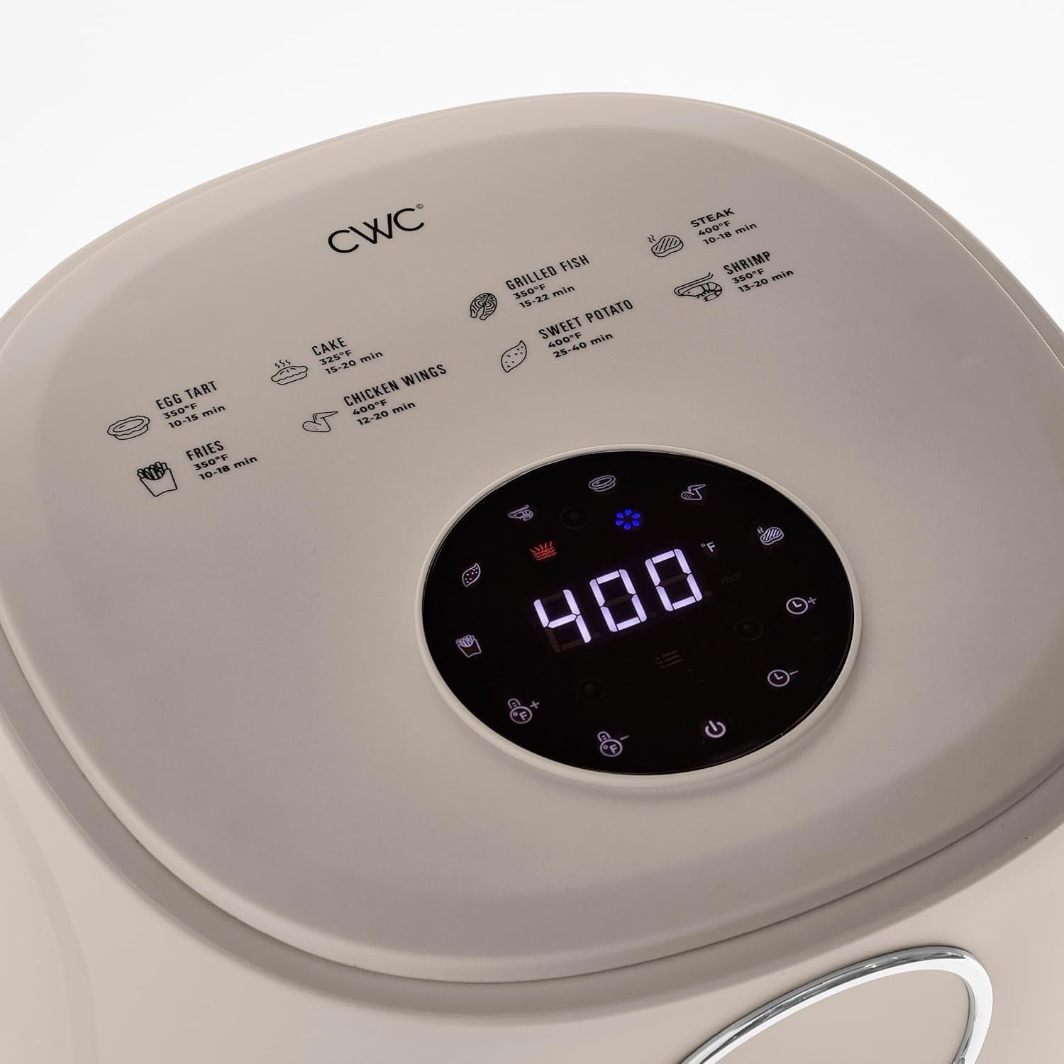 COOK WITH COLOR Air Fryer, 4Qt Glass Air Fryer, Stylish Kitchen Appliance, Sand