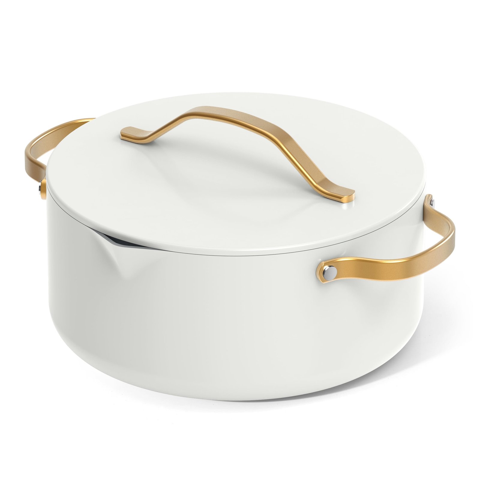 Beautiful 12-Piece Ceramic Nonstick Cookware Set, Pots and Pans with Strainer Lids, White Icing by Drew Barrymore