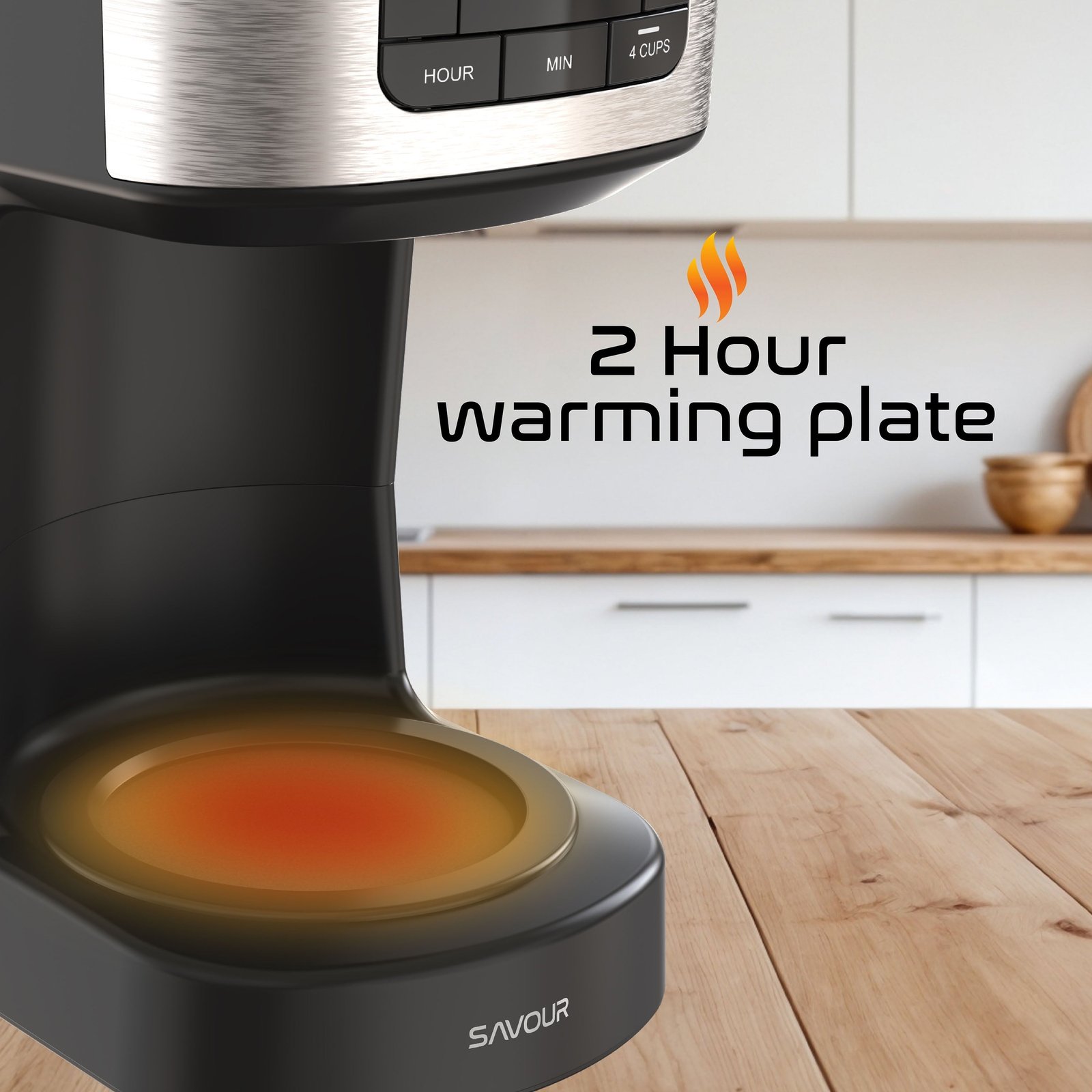 Savour 12-Cup Programmable Coffee Maker AC-Powered Brewing Machine, Black