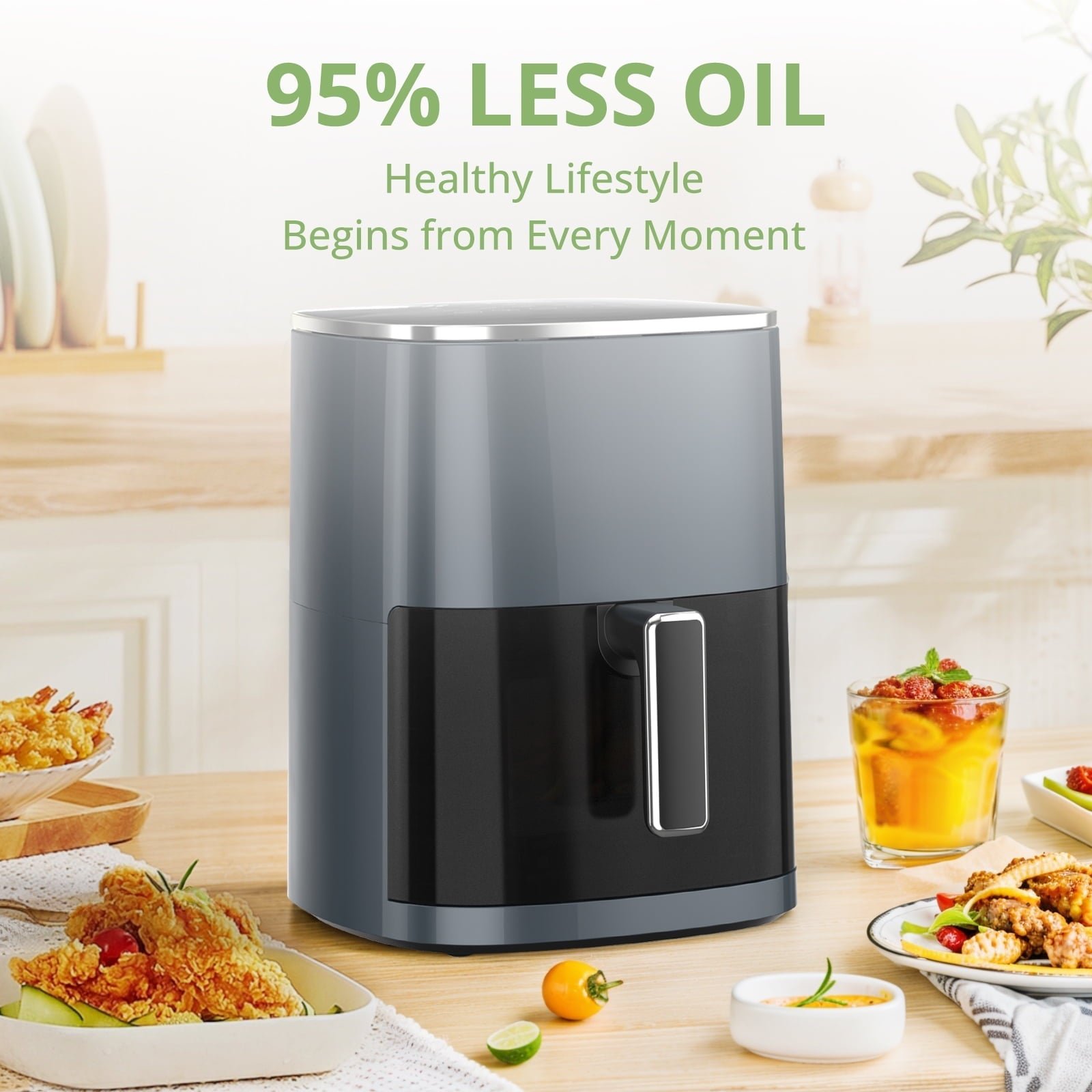 Atilioo 6QT Air Fryer - 12-in-1 Multifunctional Touchscreen Cooker, Crisps, Roasts, Bakes & Reheats with 95% Less Oil, Quick & Easy Meals, Large Capacity Electric Oven, Black