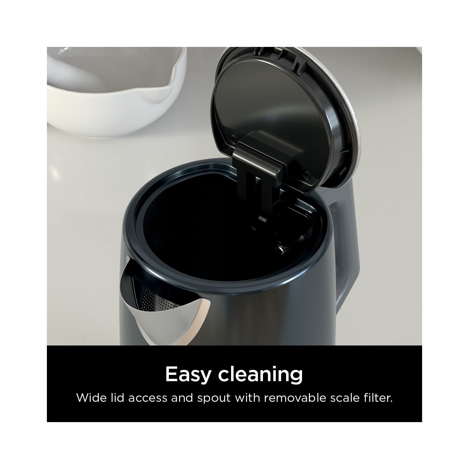 Ninja Precision Temperature Electric Kettle with 7 Presets and Rapid Boil, 7-Cup Capacity, Blue Stainless