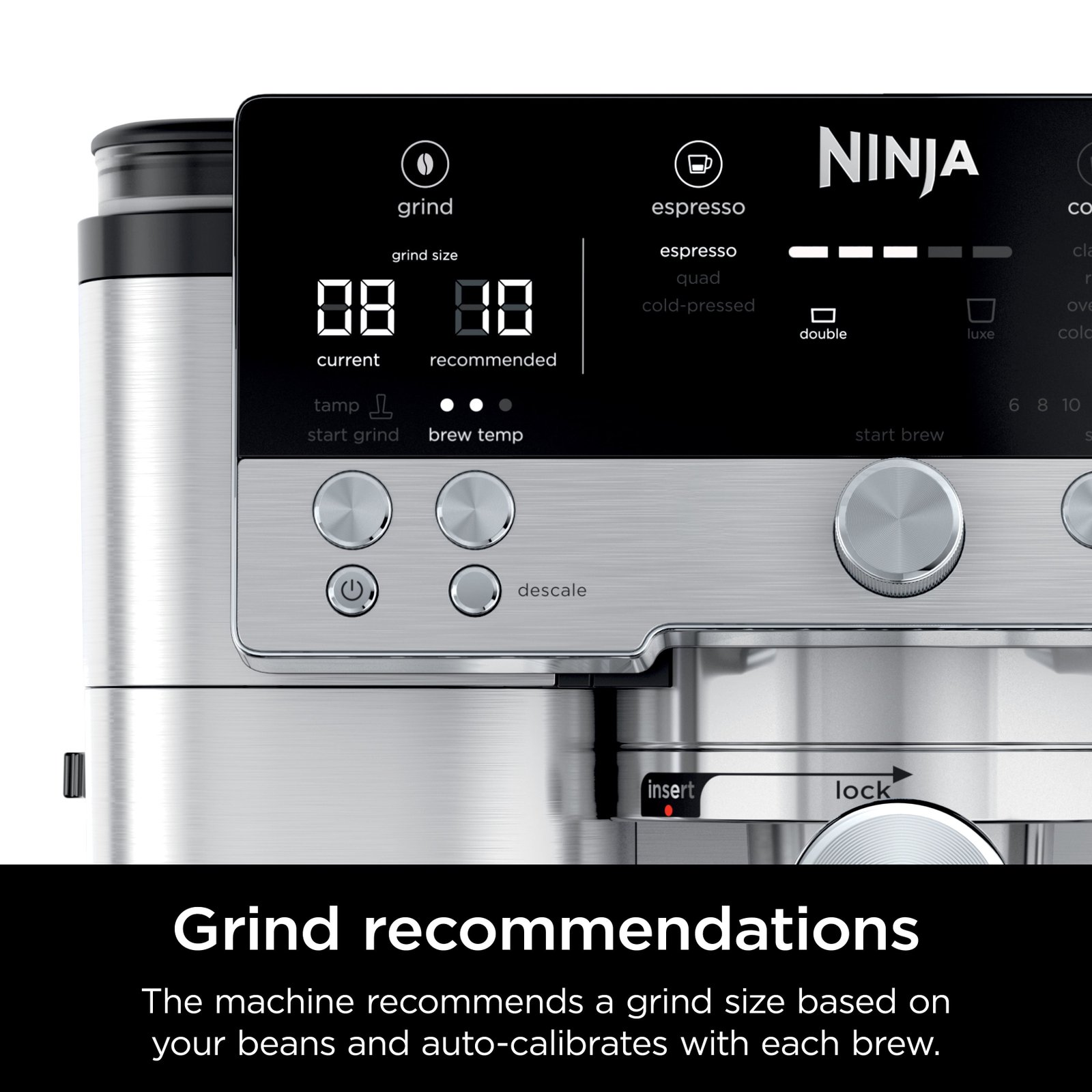 Ninja Luxe Cafe Premier Series, Stainless Steel Espresso Machine and Drip Coffee Maker with integrated Coffee Grinder and Milk Frother, ES601