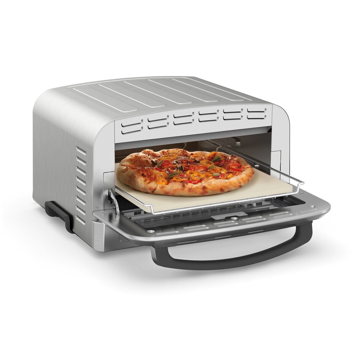 Restored Cuisinart CPZ-120 Indoor Pizza Oven – Electric - Temp Range up to 700°F – Bake 12” Pizzas in Minutes – Chrome (Refurbished)