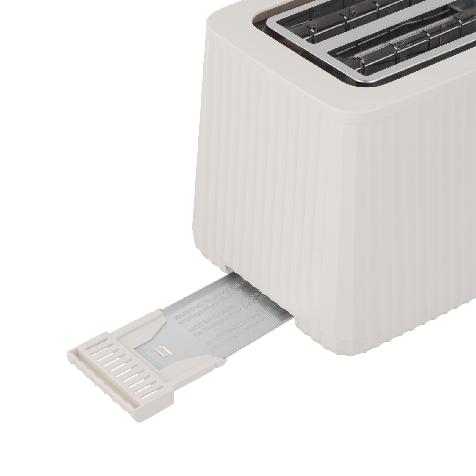 Thyme & Table 2-Slice Toaster, Extra-Wide Slots with Slide-Out Removable Crumb Tray, Sand White